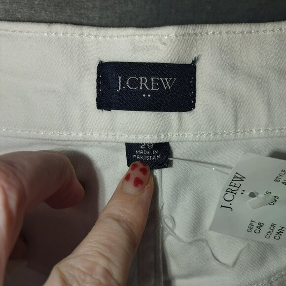 J Crew Womens White Denim Cuffed Jean Shorts Size 29 Summer Casual‎ Classic Boho - Picture 4 of 10